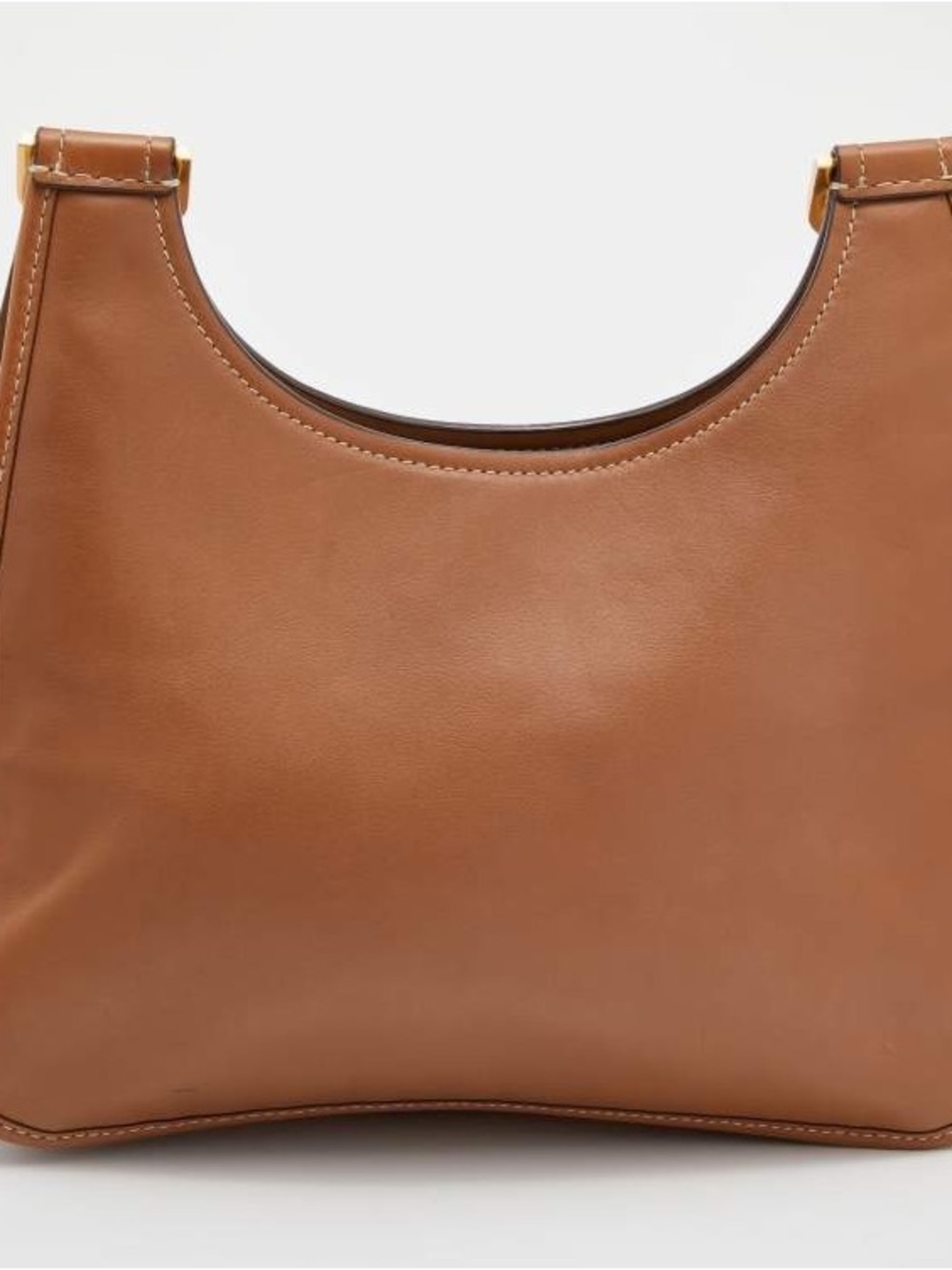 Tory Burch Small James Leather Saddle Crossbody Bag in Tan - Picture 2 of 13